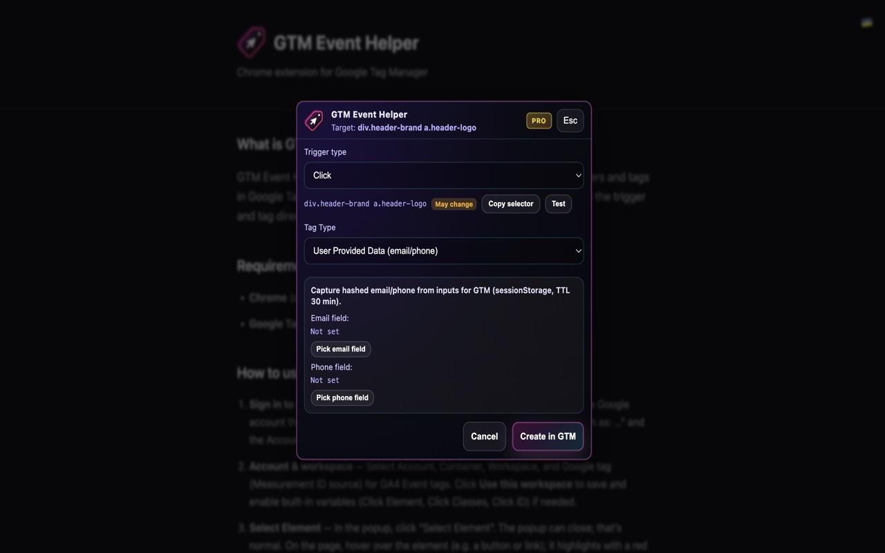 GTM Event Helper Logo